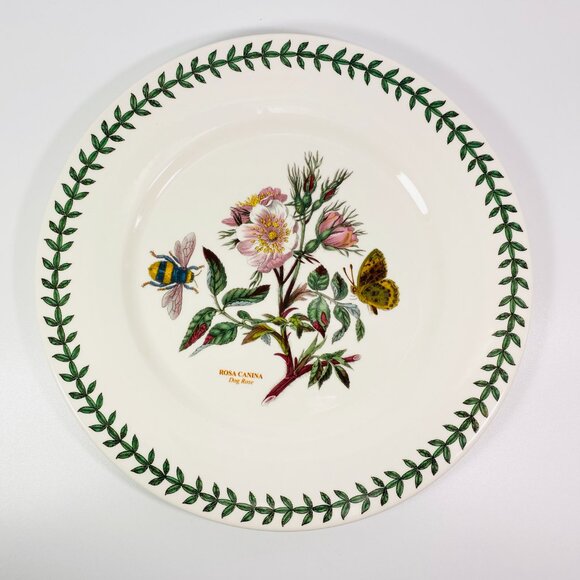 Portmeirion The Botanic Garden 10.5” Plate Rosa Canina Dog Rose - Picture 4 of 6